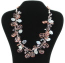 Halskette aus Glas rosa, 56cm